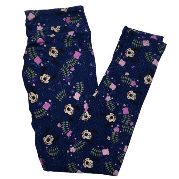 Lil mouse Midnight Garden Leggings | Boutique-Style LuLaRoe (OS) | Navy, Fern Gr - Picture 2 of 2